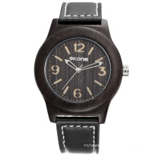 Skone genuine black bamboo band style cheap custom logo watches